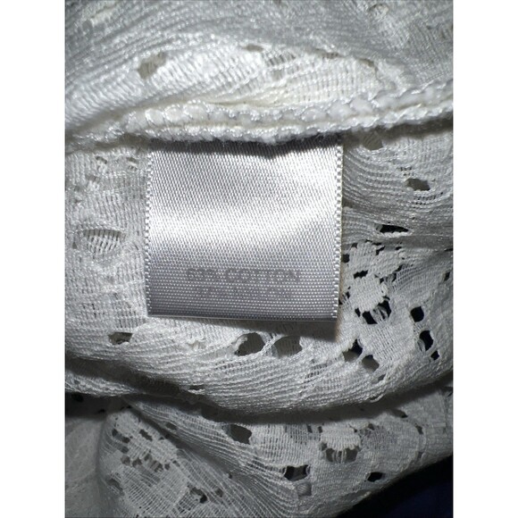 Avenue Women Top White Eyelet Lace Kimono Size 14/16 Romantic Boho Cottage - Picture 6 of 10